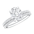 thumbnail image 1 of Rosec Jewels Lab Grown Diamond Wedding Ring Set for Women - IGI Certified 2 Carat Oval Engagement Ring with Band - E-VS1 Quality, 14K White Gold, US 8.50, 1 of 8