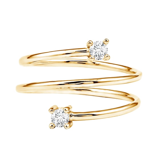 Rosec Jewels Lab Grown Diamond Wrap Ring for Women - EF-VS Quality Certified Diamond Ring - Ready to Gift, 10K Yellow Gold, US 10.50
