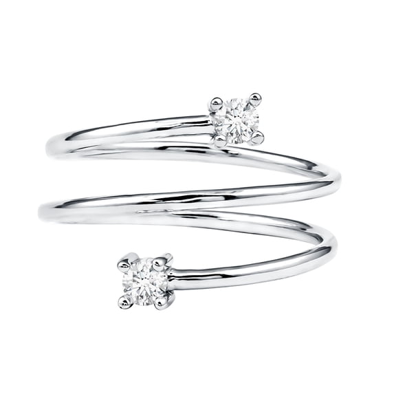 Rosec Jewels Lab Grown Diamond Wrap Ring for Women - EF-VS Quality Certified Diamond Ring - Ready to Gift, 14K White Gold, US 8.00