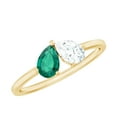 thumbnail image 1 of Rosec Jewels Lab Grown Emerald Diamond 2 Stone Promise Ring - Toi Et Moi Ring - AAAA Grade - Ready to Gift for Valentines Day, 18K Yellow Gold, US 5.00, 1 of 8