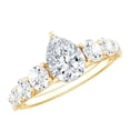 thumbnail image 1 of Rosec Jewels Lab Grown Engagement Ring with Side Stones - 1 Carat Teardrop Ring (6X8 mm, EF-VS Grade), 18K Yellow Gold, US 6.50, 1 of 8