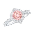 thumbnail image 1 of Rosec Jewels Lab Grown Pink Diamond Engagement Ring - 1 Carat - Fancy Pink Color VVS Clarity - Vintage Pink Diamond Ring, 925 Sterling Silver, US 4.00, 1 of 7