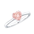 thumbnail image 1 of Rosec Jewels Lab Grown Pink Diamond Promise Ring - 1 Carat Pink Diamond Ring IGI Certified (Fancy Pink Color - E-VS1 Clarity) - Gift for Women, 925 Sterling Silver, US 4.00, 1 of 8