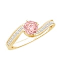 thumbnail image 1 of Rosec Jewels IGI Certified Lab Grown Pink Diamond Solitaire Engagement Ring 1 Ct (Fancy Pink Color and VS1 Clarity) - Womens Pink White Diamond Ring, 10K Yellow Gold, US 4.00, 1 of 8