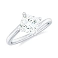 thumbnail image 1 of Rosec Jewels Lab Made Diamond Princess Cut Engagement Ring 1 Ct (Ef-Vs Quality, 6 mm) - Solitaire Bypass Ring for Women, 18K White Gold, US 7.00, 1 of 9