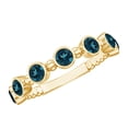 thumbnail image 1 of Rosec Jewels Natural London Blue Topaz Half Eternity Ring for Women - AAA Quality Blue Topaz Stacking Ring - Ready to Gift, 10K Yellow Gold, US 5.50, 1 of 9
