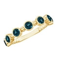 thumbnail image 1 of Rosec Jewels Natural London Blue Topaz Half Eternity Ring for Women - AAA Quality Blue Topaz Stacking Ring - Ready to Gift, 14K Yellow Gold, US 10.00, 1 of 9