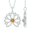 thumbnail image 1 of Rosec Jewels Lotus Flower Pendant with Bezel Set Citrine Solitaire, 10K White Gold, 1 of 6