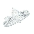 thumbnail image 1 of Rosec Jewels Moissanite Marquise Engagement Ring 1 Ct - Double Band Ring for Women - 5X10 mm - D-VS1 Quality, 925 Sterling Silver, US 4.50, 1 of 7
