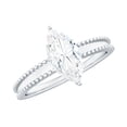 thumbnail image 1 of Rosec Jewels Moissanite Marquise Engagement Ring 1 Ct - Big Solitaire Ring for Women - 5X10 mm - D-VS1 Quality, 925 Sterling Silver, US 4.00, 1 of 8