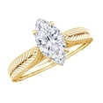 thumbnail image 1 of Rosec Jewels Moissanite Marquise Engagement Ring 1 Ct - 5X10 mm - Vintage Style Ring - D-VS1 Quality, 10K Yellow Gold, US 3.50, 1 of 8