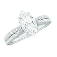 thumbnail image 1 of Rosec Jewels Moissanite Marquise Engagement Ring 1 Ct - 5X10 mm - Vintage Style Ring - D-VS1 Quality, 14K White Gold, US 4.00, 1 of 9