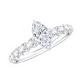 thumbnail image 1 of Rosec Jewels Marquise Moissanite Engagement Ring with Side Stones (4X8 mm, D-VS1 Grade), 10K White Gold, US 3.00, 1 of 8