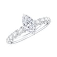 thumbnail image 1 of Rosec Jewels Marquise Moissanite Engagement Ring with Side Stones (4X8 mm, D-VS1 Grade), 925 Sterling Silver, US 5.00, 1 of 9