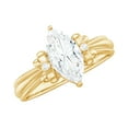 thumbnail image 1 of Rosec Jewels Moissanite Marquise Engagement Ring 1 Carat (5X10 mm, D-VS1 Quality) - Bow Tie Ring - Ready to Gift, 18K Yellow Gold, US 9.00, 1 of 9