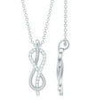 thumbnail image 1 of Rosec Jewels Natural Diamond Infinity Pendant Necklace - Love Knot Necklace - HI-SI Quality - Ready to Gift for Valentines, 925 Sterling Silver, 1 of 8