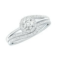 thumbnail image 1 of Rosec Jewels Certified Moissanite Bridal Ring Set of 2 - D-VS1 Quality Moissanite Engagement Ring with Enhancer, 925 Sterling Silver, US 6.00, 1 of 8