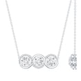 thumbnail image 1 of Rosec Jewels Moissanite 3 Stone Necklace (D-VS1 Quality) - Minimalist Bar Necklace for Anniversary - Ready to Gift, 925 Sterling Silver, 1 of 8