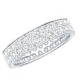 thumbnail image 1 of Rosec Jewels Certified Moissanite Wedding Band Ring - Eternity Band - D-VS1 Quality, 925 Sterling Silver, US 9.50, 1 of 8