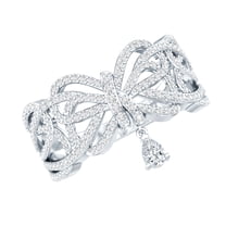 Rosec Jewels Moissanite Infinity Engagement Ring for Women (D-VS1 Quality Certified) - with Jewelry Box, 925 Sterling Silver, US 4.00