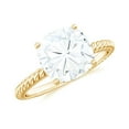 thumbnail image 1 of Rosec Jewels Certified Moissanite Cushion Cut Engagement Ring 3 Carat - Moissanite Solitaire Ring - 8 mm - D-VS1 Grade, 14K Yellow Gold, US 9.00, 1 of 8