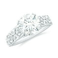 thumbnail image 1 of Rosec Jewels Moissanite Solitaire Engagement Ring for Women (8 mm, 2 CT, D-VS1 Grade), 925 Sterling Silver, US 10.00, 1 of 8