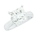 thumbnail image 1 of Rosec Jewels Moissanite Solitaire Engagement Ring 3 Ct - 8 mm Princess Cut Moissanite Ring for Women - D-VS1 Quality Certified, 14K White Gold, US 9.50, 1 of 9