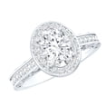 thumbnail image 1 of Rosec Jewels Moissanite Vintage Inspired Engagement Ring (1 Ct, 6X8 mm Oval, D-VS1 Quality), 10K White Gold, US 7.00, 1 of 9