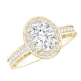 thumbnail image 1 of Moissanite Vintage Inspired Engagement Ring (1 Ct, 6X8 mm Oval, D-VS1 Quality), 14K Yellow Gold, US 5.00, 1 of 9