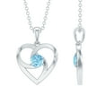 thumbnail image 1 of Rosec Jewels Natural Aquamarine Heart Pendant for Women (0.25 CT) - March Birthstone, 10K White Gold, 1 of 7