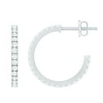 thumbnail image 1 of Rosec Jewels Natural Diamond Minimal Hoop Earrings for Women, Diamond Gemstone Hoop Earrings in Gold (0.50 CT, HI-SI Quality, April Birthstone), 925 Sterling Silver, 1 of 8