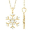 thumbnail image 1 of Rosec Jewels Natural Diamond Snowflake Necklace with Chain - HI-SI Quality - Christmas Gift for Women, 14K Yellow Gold, 1 of 8