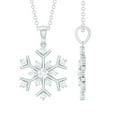 thumbnail image 1 of Rosec Jewels Natural Diamond Snowflake Necklace with Chain - HI-SI Quality - Christmas Gift for Women, 925 Sterling Silver, 1 of 8