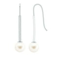 thumbnail image 1 of Rosec Jewels Freshwater Pearl Dangle Earrings for Women - 8 mm Pearl Drop Earrings - AAA Quality, 10K White Gold, 1 of 8