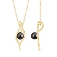 thumbnail image 1 of Rosec Jewels Natural Tahitian Pearl Leaf Pendant Necklace for Women (10 mm, with chain), 10K Yellow Gold, 1 of 7