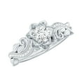 thumbnail image 1 of Rosec Jewels - Flower Moissanite Engagement Ring for Women - D-VS1 Quality Certified - Nature Inspired Ring with Jewelry Box, 10K White Gold, US 8.00, 1 of 9