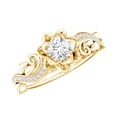 thumbnail image 1 of Rosec Jewels - Flower Moissanite Engagement Ring for Women - D-VS1 Quality Certified - Nature Inspired Ring with Jewelry Box, 14K Yellow Gold, US 8.50, 1 of 8
