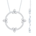 thumbnail image 1 of Rosec Jewels Nature Inspired Moissanite Eternity Necklace - Open Circle Necklace - Ready to Gift for Birthday, 925 Sterling Silver, 1 of 8