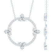 Rosec Jewels Nature Inspired Moissanite Eternity Necklace - Open Circle Necklace - Ready to Gift for Birthday, 925 Sterling Silver