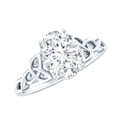 thumbnail image 1 of Rosec Jewels Oval Diamond Engagement Ring 2 Ct (7X9 mm - Ef-Vs Quality Lab Diamond Hidden Halo Ring, 14K White Gold, US 12.00, 1 of 9