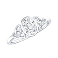 thumbnail image 1 of Rosec Jewels Oval Engagement Ring with Lab Diamond - 0.7 Carat - EF-VS Grade Celtic Knot Ring, 925 Sterling Silver, US 4.00, 1 of 9
