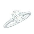 thumbnail image 1 of Rosec Jewels Oval Moissanite Engagement Ring for Women (6X8 mm) - D-VS1 Quality, 10K White Gold, US 8.50, 1 of 9