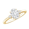 thumbnail image 1 of Rosec Jewels Oval Moissanite Engagement Ring for Women (6X8 mm) - D-VS1 Quality, 10K Yellow Gold, US 5.50, 1 of 9