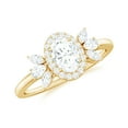 thumbnail image 1 of Rosec Jewels Moissanite Oval Engagement Ring for Women - Designer Ring - D-VS1 Quality Certified - with Jewelry Box, 14K Yellow Gold, US 7.50, 1 of 9