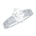 thumbnail image 1 of Rosec Jewels Certified Moissanite Oval Engagement Ring 1 Carat (6X8 mm, D-VS1 Quality) - Filigree Ring with Jewelry Box, 14K White Gold, US 10.50, 1 of 9