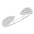 thumbnail image 1 of Rosec Jewels Pave Diamond Cuff Ring for Women (Ef-Vs Quality Lab Created Diamond) - Ready to Gift for Anniversary, 10K White Gold, US 4.50, 1 of 9
