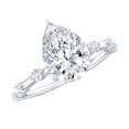 thumbnail image 1 of Rosec Jewels Moissanite Teardrop Engagement Ring 2 Ct - D-VS1 Grade Moissanite Solitaire Ring - 7X10 mm - with Jewelry Box, 10K White Gold, US 3.50, 1 of 8
