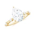 thumbnail image 1 of Rosec Jewels Moissanite Teardrop Engagement Ring 2 Ct - D-VS1 Grade Moissanite Solitaire Ring - 7X10 mm - with Jewelry Box, 10K Yellow Gold, US 9.50, 1 of 8