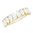 thumbnail image 1 of Rosec Jewels Pear Shape Moissanite Half Eternity Ring for Women (D Color VS1 Clarity), 10K Yellow Gold, US 3.00, 1 of 8