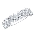 thumbnail image 1 of Rosec Jewels Pear Shape Moissanite Half Eternity Ring for Women (D Color VS1 Clarity), 18K White Gold, US 8.00, 1 of 8